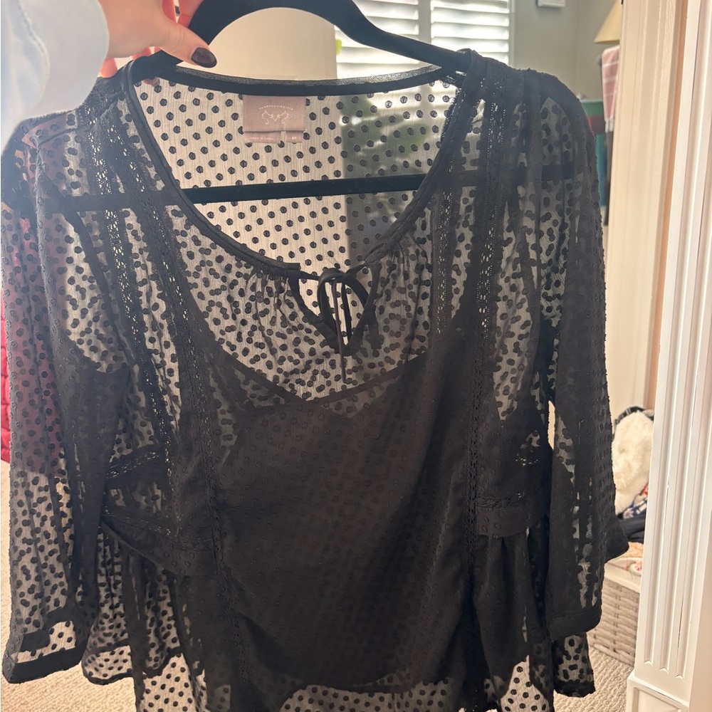 Elegant Black Polka Dot Blouse